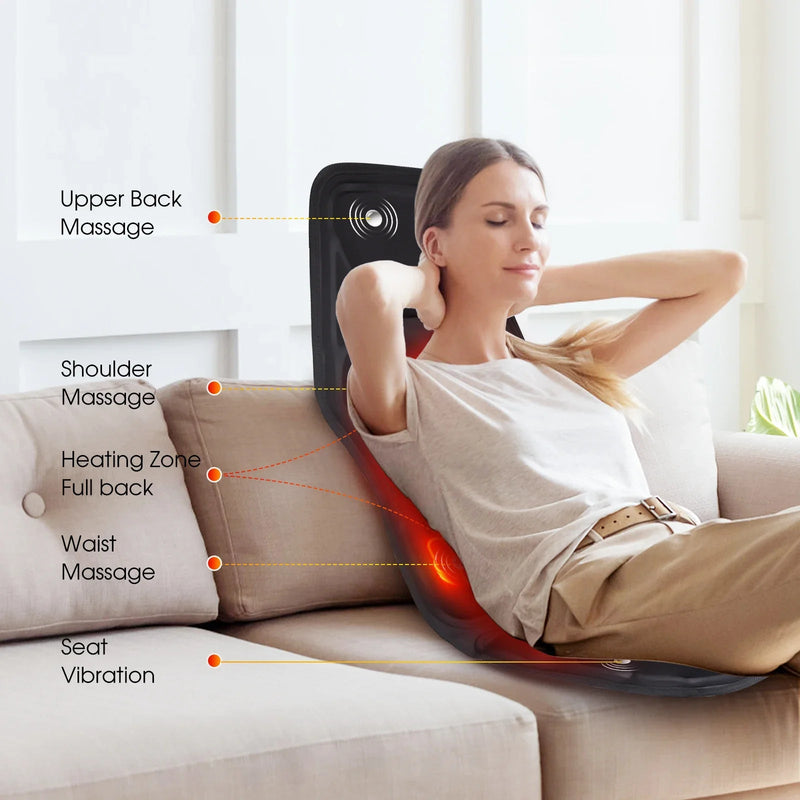 Electric Back Massager Infrared Full-Body Massage Chair Cushion Heatin ...