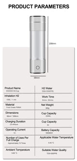 Portable Healthy IHOOOH H2-Cup Anti Aging Hydrogen Generator Mini Hydrogen Concentrators ORP Rechargeable Ionizer Water Bottle