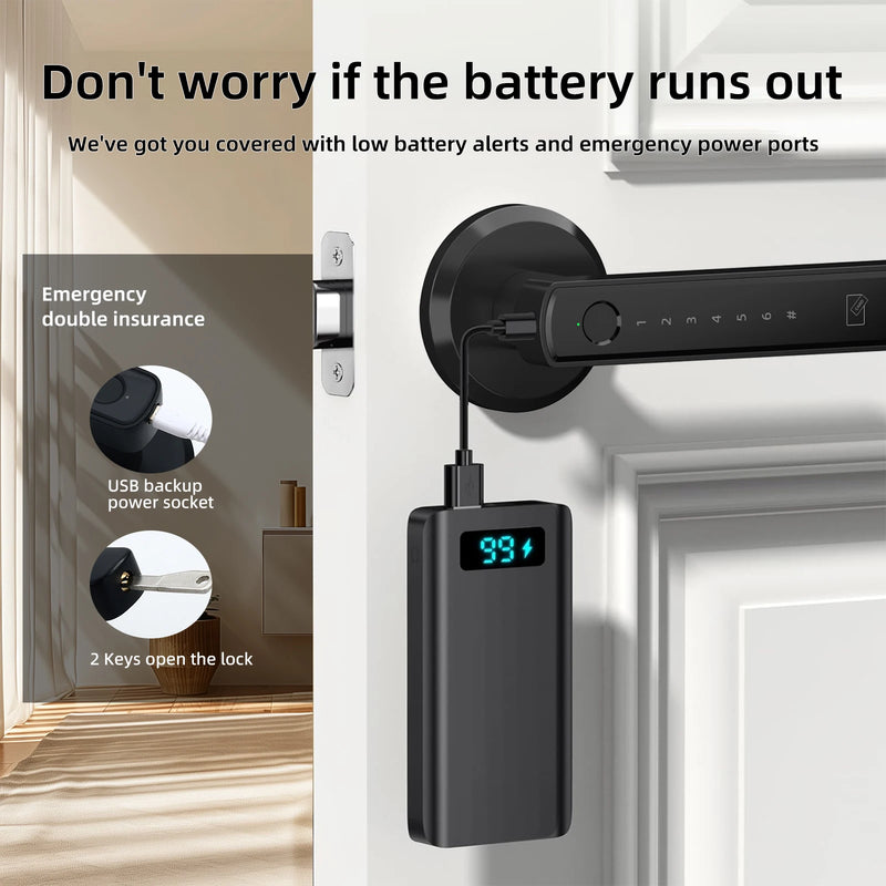 Viladepot Smart Lock Fingerprint Door Lock App Remote Control Passcode Unlock Electronic Touchscreen Keypad