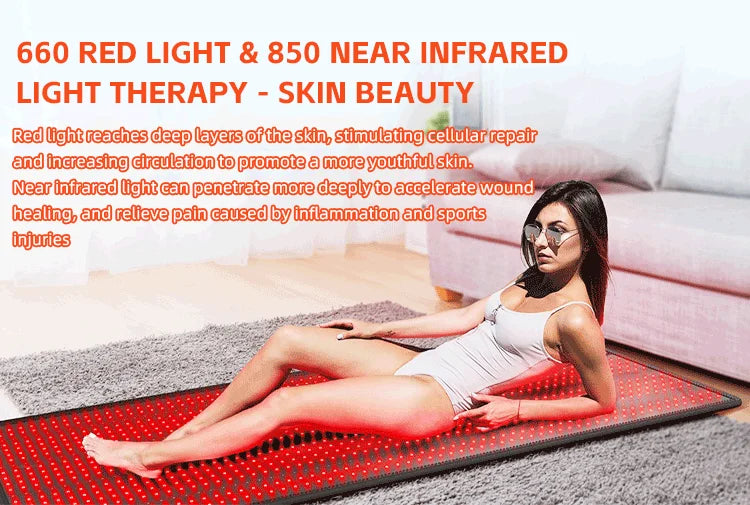 Red Light Therapy Mat for Body, Infrared Light Therapy Pad 660nm  850nm  Infrared Light Therapy Wrap Belt Knee Brace for Knee