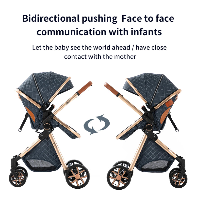 Lightweight Baby Stroller 3 in 1 Newborns Travel System Prams Multifunctional High Landscape Baby 4 IN 1 Strollers with Isofix