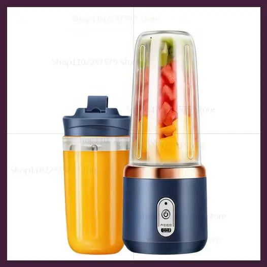 Portable Juicer Cup Blender, 6-Blade USB Rechargeable, 450 mL