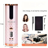 Wireless Electric Hair Curler Portable Travel Home Use 6 Timing 6 Temp. LED Cordless Automatic Hair Curler for Curls or Waves