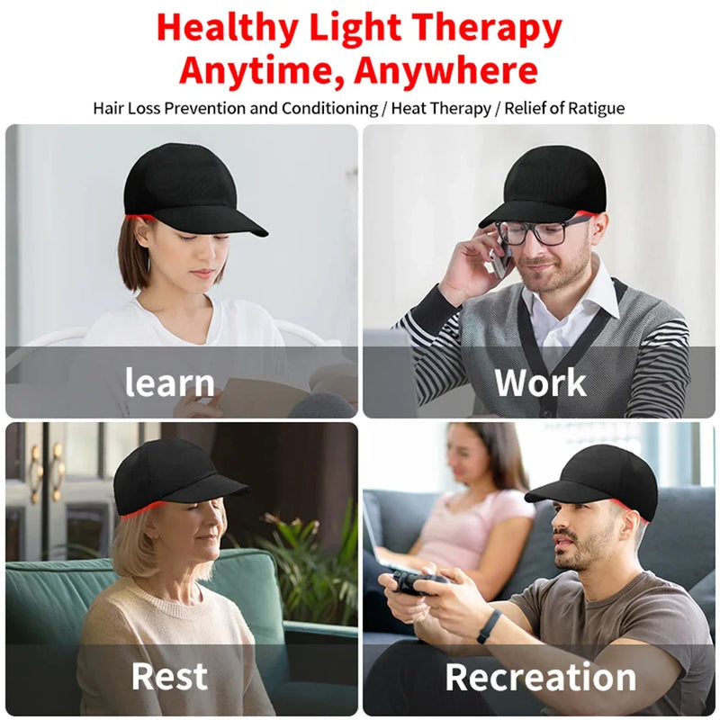 180Pcs Infrared LEDs 660nm&850nm Red Light Therapy Hair Growth Cap for Hair Regrowth Anti Hair Loss Relax Scalp Hair Care Hat