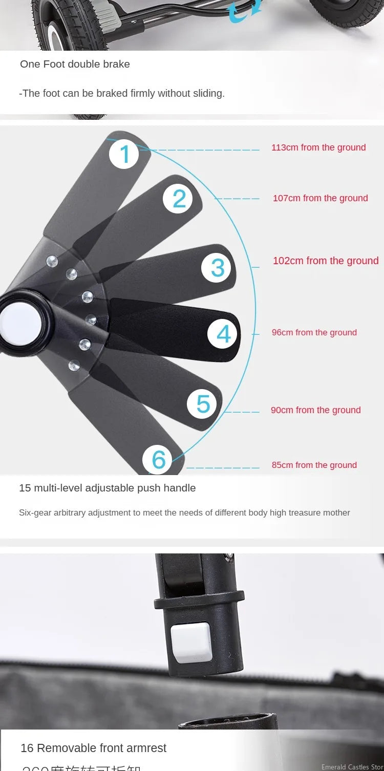 Baby stroller 3 in 1 stroller folding two-sided child four seasons kinderwagen baby carriage  high landscape Newborn Travelling