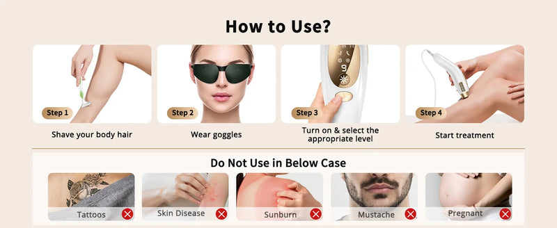 IPL Hair Removal Unlimited Flashes 9 Gears Laser Ice-Cooling Painless Electric Depilator For Men Women Body Bikinis intimate