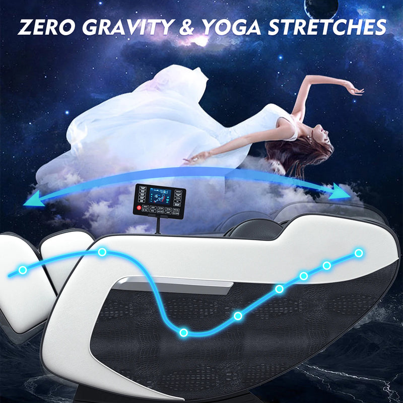 4D Zero Gravity Full Body Massage Chair with Heat, Airbags, Bluetooth Music & Shiatsu Recline