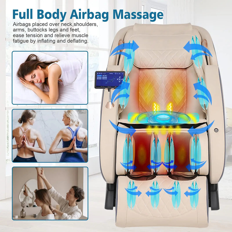 APP Control 4D SL-Track Massage Chair – Full Body Shiatsu Recliner with Zero Gravity, Yoga Stretch & Foot Roller