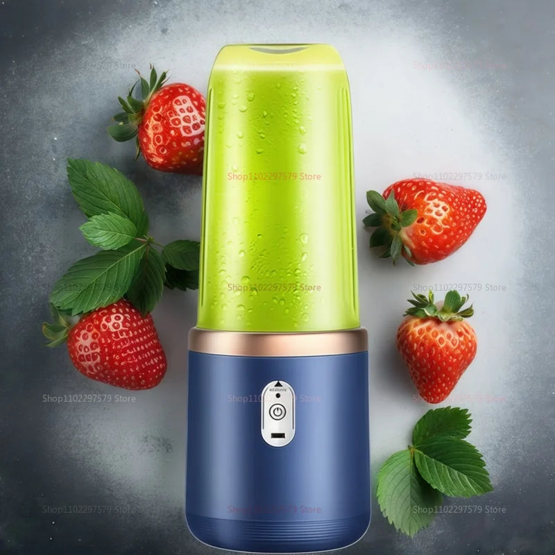 Portable Juicer Cup Blender, 6-Blade USB Rechargeable, 450 mL
