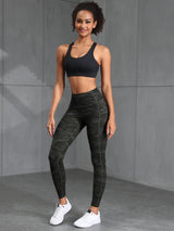 Women Camouflage Print High Waisted Sports Pocket Suitable For Running, Fitness, Yoga, Outdoor Adventure, Squat-Proof Leggings