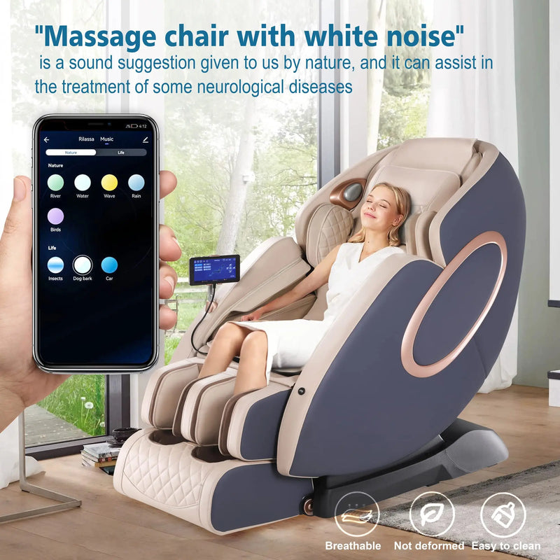 APP Control 4D SL-Track Massage Chair – Full Body Shiatsu Recliner with Zero Gravity, Yoga Stretch & Foot Roller