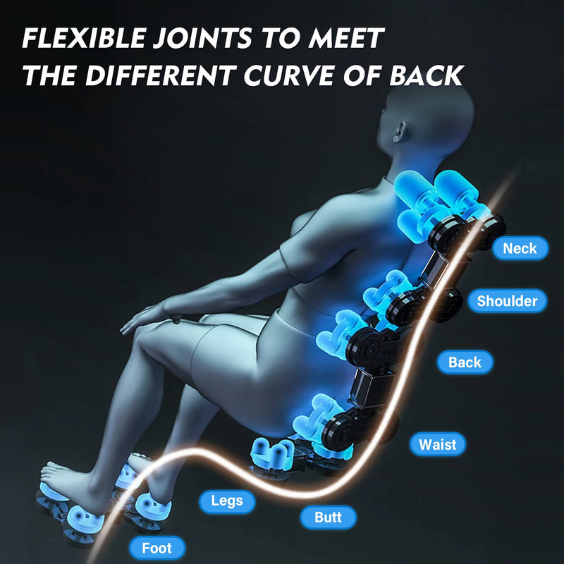 4D Zero Gravity Full Body Massage Chair with Heat, Airbags, Bluetooth Music & Shiatsu Recline