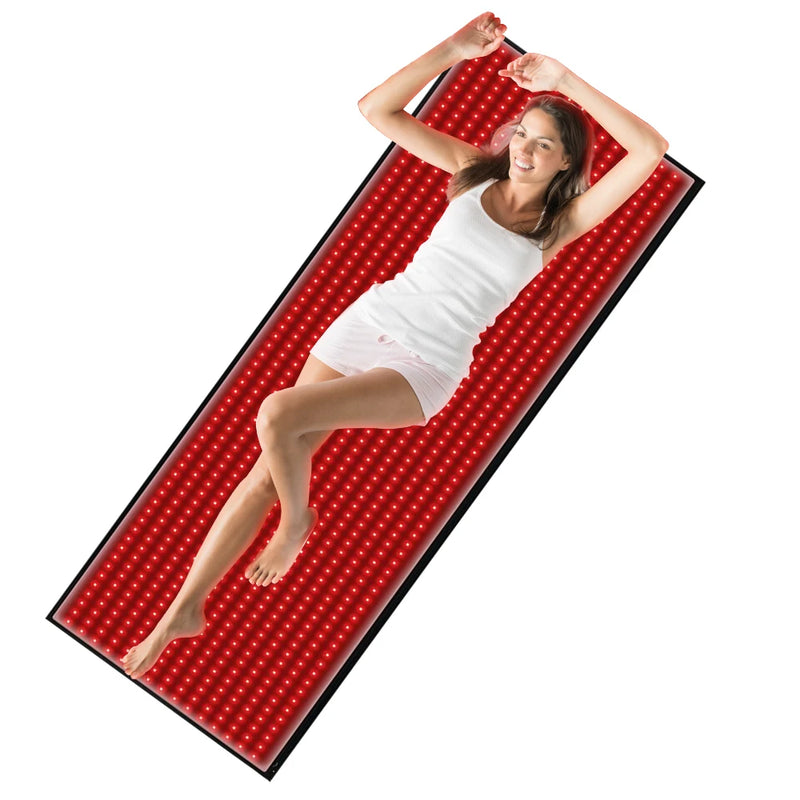 Red Light Mat Full Body 63" x 23.6" 945pcs LED Beads 660nm and 850nm Red Light Blanket Whole Body LED Light Relax Pad