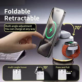 Wireless Charger 4 in 1 QI2 Fast Charging Dock Stand Night Light For Magsafe iPhone 16 15 14 Pro Max Airpods Pro 2-8 Apple Watch