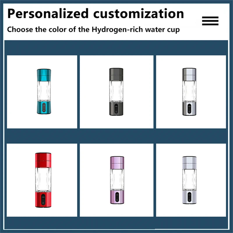 Hydrogen Water Generator Bottle SPE PEM Technology Electrolysis Maker Ionizer H2 Inhalation Device with Nasal Inhalation Tube