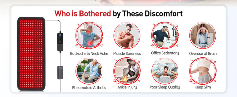 Updated Red Light Therapy Heating Pad for Body Device Cushion Mat Waist Back Shoulder Muscle Pain Relief Relax Infrared Light