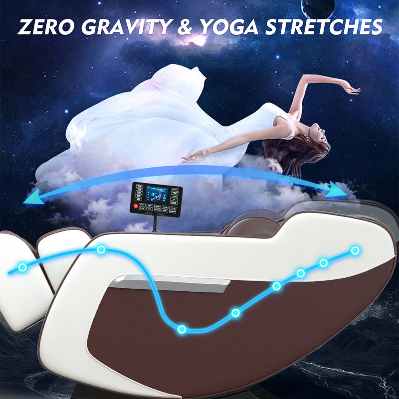 4D Zero Gravity Full Body Massage Chair with Heat, Airbags, Bluetooth Music & Shiatsu Recline
