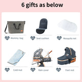 Lightweight Baby Stroller 3 in 1 Newborns Travel System Prams Multifunctional High Landscape Baby 4 IN 1 Strollers with Isofix