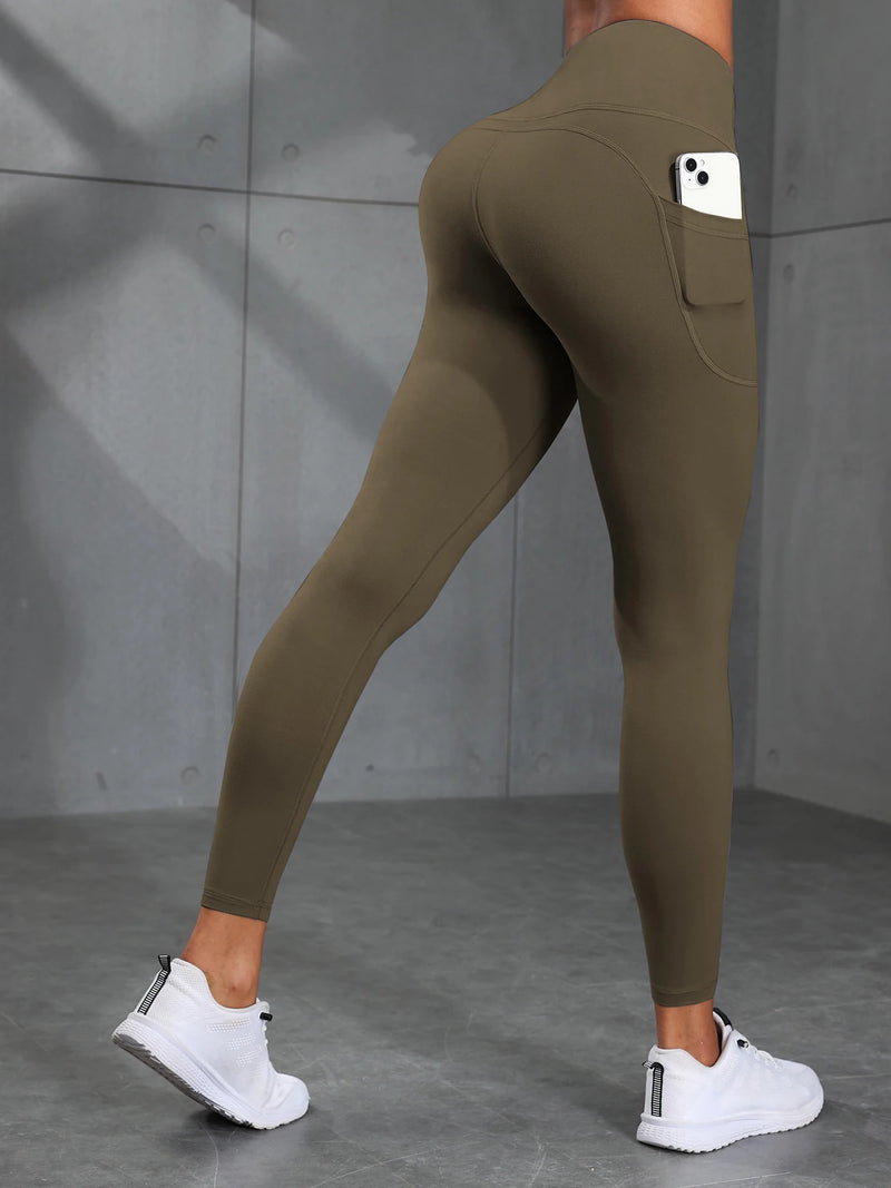 Women Camouflage Print High Waisted Sports Pocket Suitable For Running, Fitness, Yoga, Outdoor Adventure, Squat-Proof Leggings