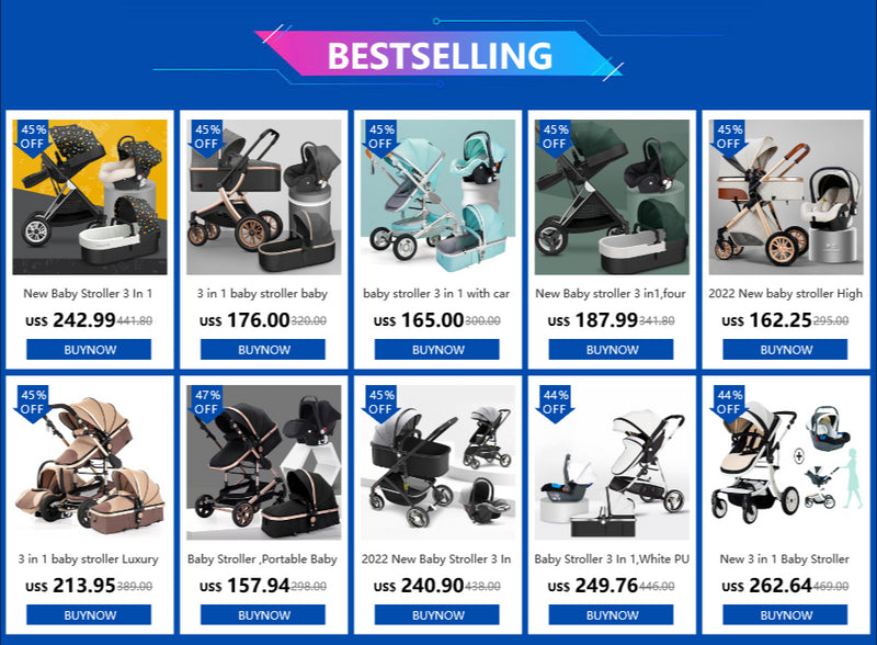 Baby stroller 3 in 1 stroller folding two-sided child four seasons kinderwagen baby carriage  high landscape Newborn Travelling