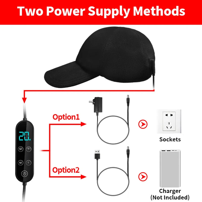 180Pcs Infrared LEDs 660nm&850nm Red Light Therapy Hair Growth Cap for Hair Regrowth Anti Hair Loss Relax Scalp Hair Care Hat