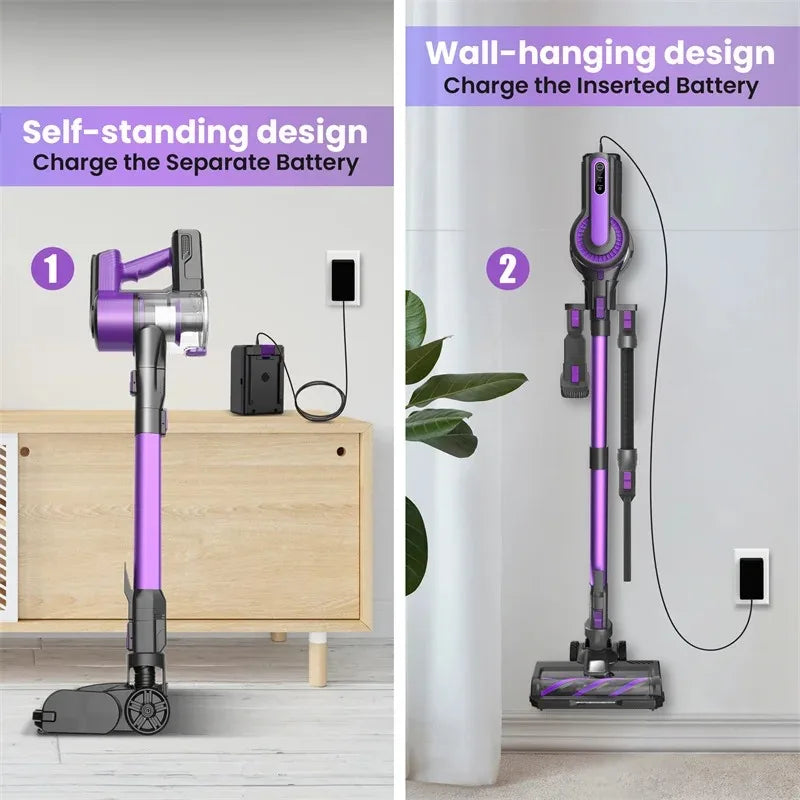 Poweart V870 Cordless Vacuum Cleaner 30KPa 8-in-1 Stick Vacuum up to 45min Runtime for Hardwood Floor Pet Hair Home Car Cleaning