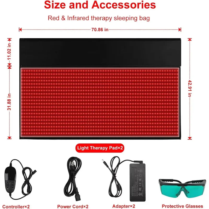 2025 New Red Light Therapy Pads LED 660&850nm Near Infrared Light Therapy Pads Large Pads for Whole Body Treatment