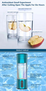 Hydrogen Water Generator Bottle SPE PEM Technology Electrolysis Maker Ionizer H2 Inhalation Device with Nasal Inhalation Tube