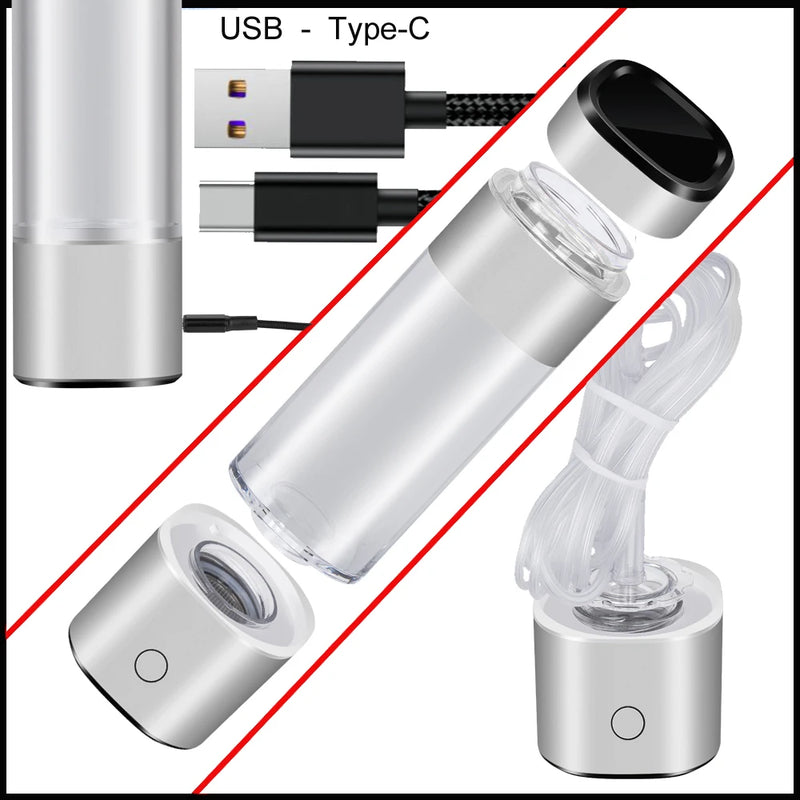 Portable Healthy IHOOOH H2-Cup Anti Aging Hydrogen Generator Mini Hydrogen Concentrators ORP Rechargeable Ionizer Water Bottle