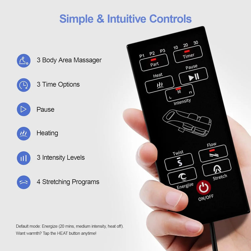 Full-Body Massage Mat with Heat & Stretching | Quiet Foldable Massager Mattress for Relaxation