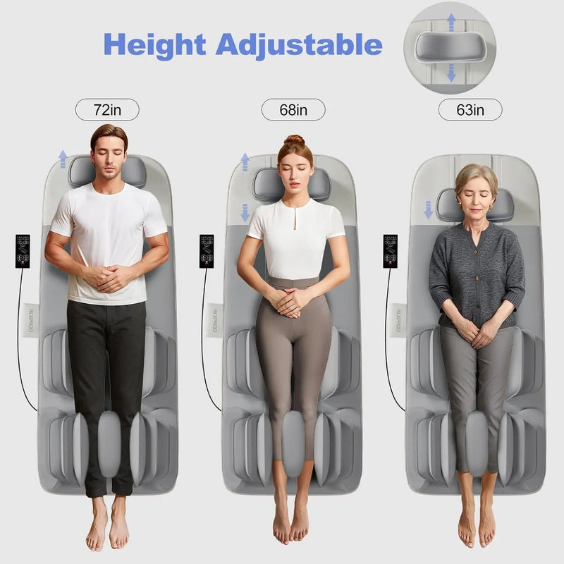 Full-Body Massage Mat with Heat & Stretching | Quiet Foldable Massager Mattress for Relaxation