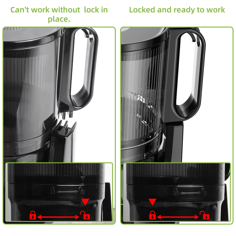 BioloMix Cold Press Juicer,with 130mm Feed Chute,Fit Whole Fruits & Vegetables,High Juice Yield,BPA FREE Slow Masticating Juicer
