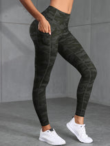 Women Camouflage Print High Waisted Sports Pocket Suitable For Running, Fitness, Yoga, Outdoor Adventure, Squat-Proof Leggings