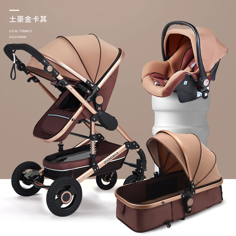 Baby stroller 3 in 1 stroller folding two-sided child four seasons kinderwagen baby carriage  high landscape Newborn Travelling