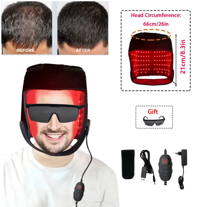 180LEDS 660NM&850NM Hair Regrowth Cap Reduces Oiliness Deep Into Hair Follicles Strengthen Hair Roots Relieves Fatigue Hat