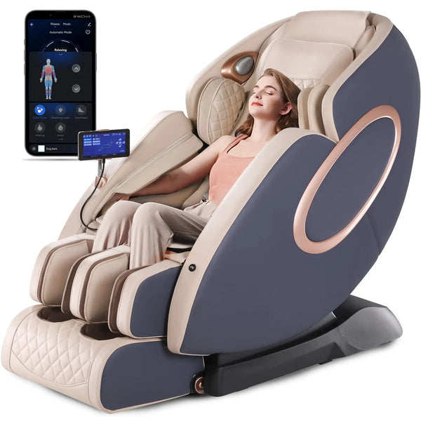 APP Control 4D SL-Track Massage Chair – Full Body Shiatsu Recliner with Zero Gravity, Yoga Stretch & Foot Roller