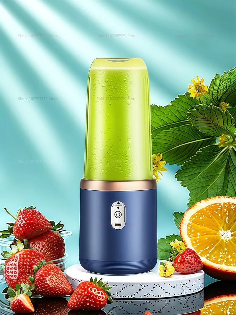 Portable Juicer Cup Blender, 6-Blade USB Rechargeable, 450 mL
