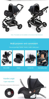 Baby stroller 3 in 1 stroller folding two-sided child four seasons kinderwagen baby carriage  high landscape Newborn Travelling