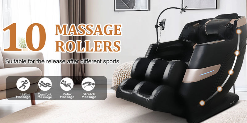 Massage Chair Recliner, Full Body Zero Gravity Massage Chair with Heating, Bluetooth Speaker, Airbags, Phone Stand, Foot Roller