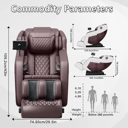Zero Gravity Massage Chair with Hip Heating, Foot Massage & Full Airbag Coverage