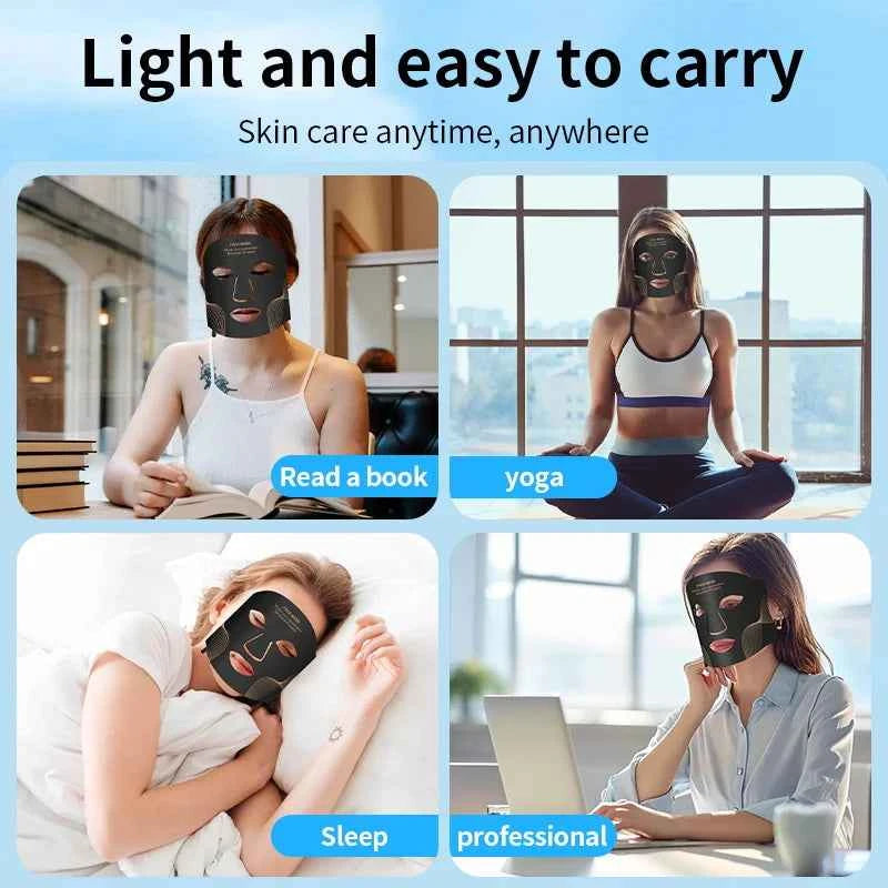 7 Color LED Face Mask with Neck - Wireless Portable Red Light Therapy ...