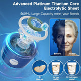 Cutaway of SPE electrolysis cell with platinum-titanium core and 460 ml capacity callout