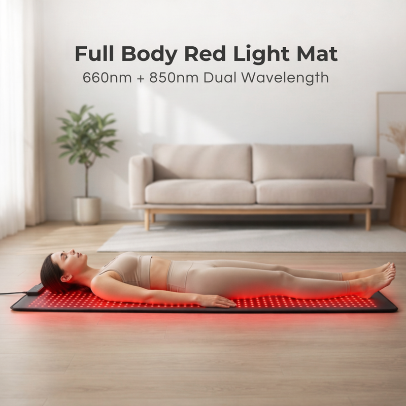 Light Red Mat Red Light Therapy Mat 71x31 Full Body 660nm 850nm – VITALUXE ESSENCE