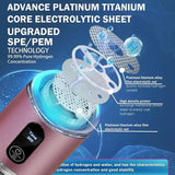Exploded view of SPE/PEM membrane and platinum titanium electrodes inside the bottle.